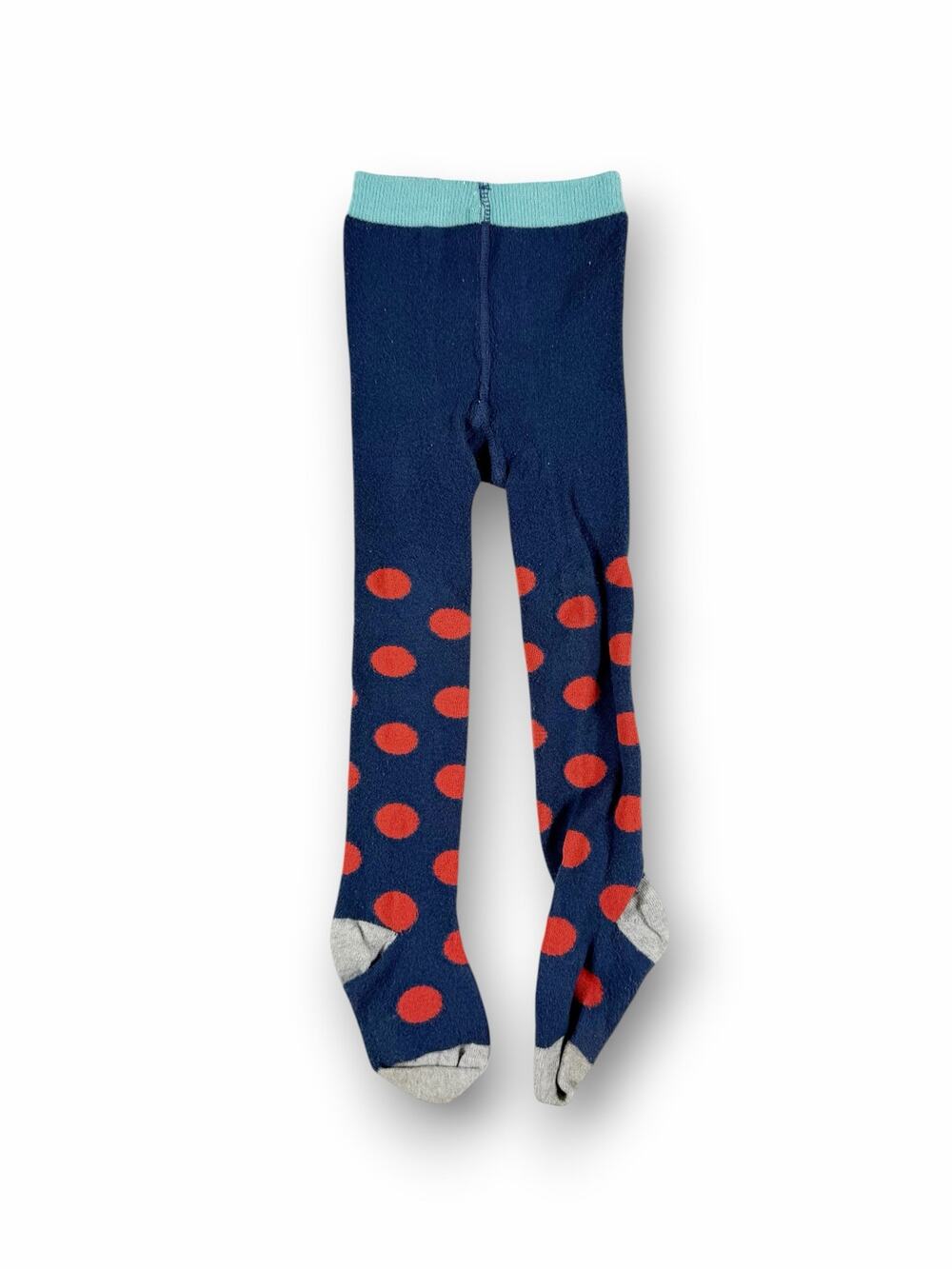 Mini Boden Polka Dot Tights Navy Red Size 2-3 Years